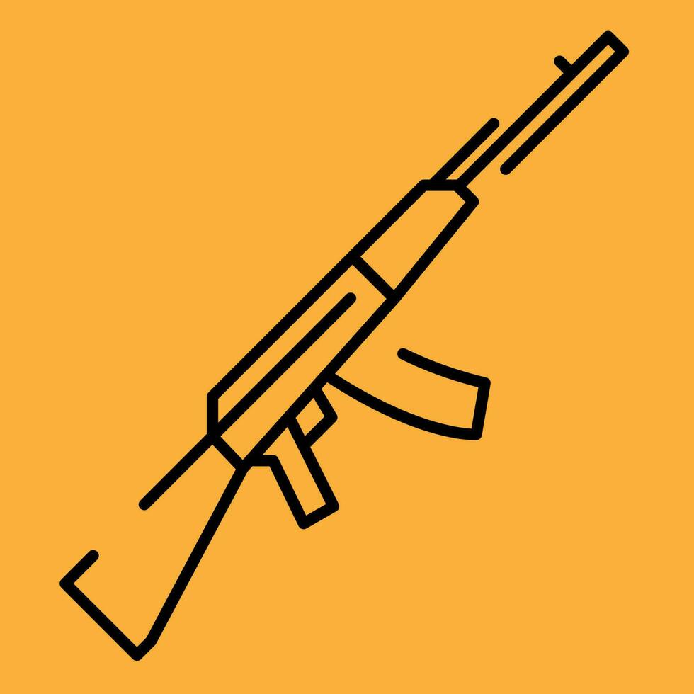 jachtgeweer dun lijn icoon, wapen en leger, geweer- teken, vector grafiek, een lineair