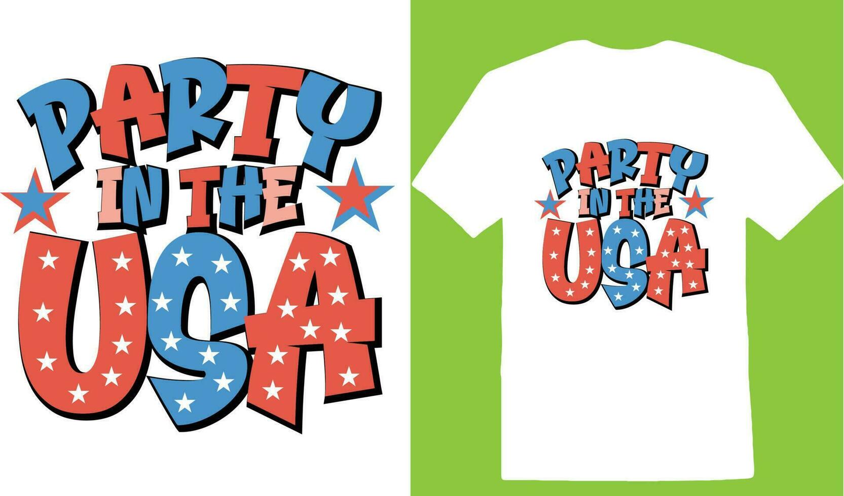 partij in de Verenigde Staten van Amerika t-shirt vector