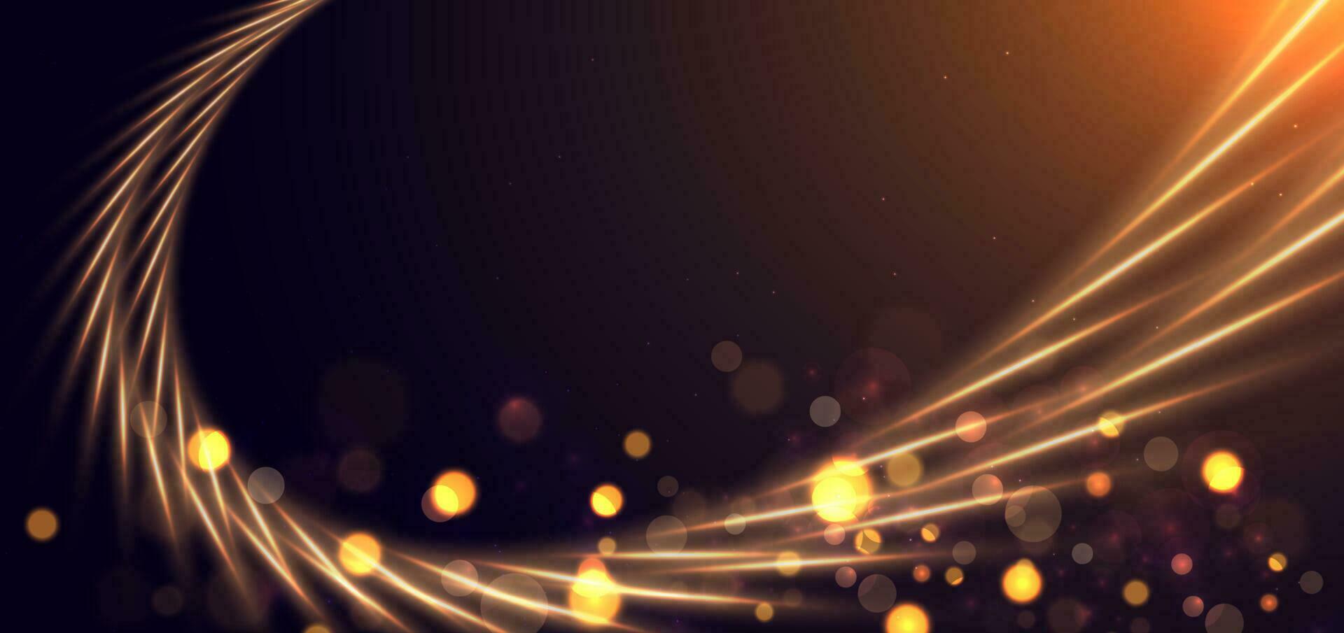 abstract elegant bokeh en gouden licht effect Aan donker achtergrond. viering concept. vector