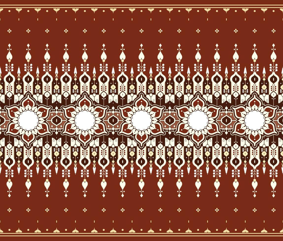 meetkundig en bloem etnisch kleding stof patroon voor kleding tapijt behang achtergrond omhulsel enz. vector