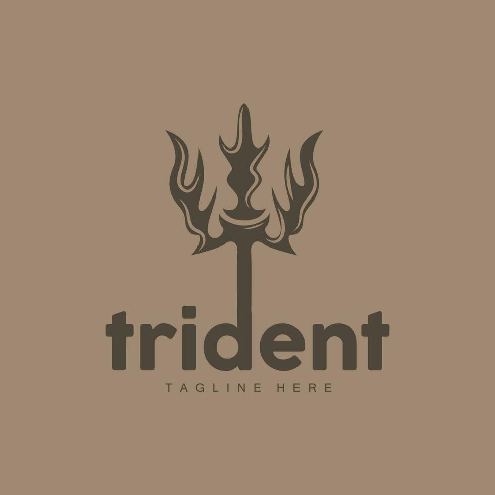 drietand logo, elegant gemakkelijk minimalistische ontwerp, Zeus god wapen vector, templete illustratie symbool icoon vector