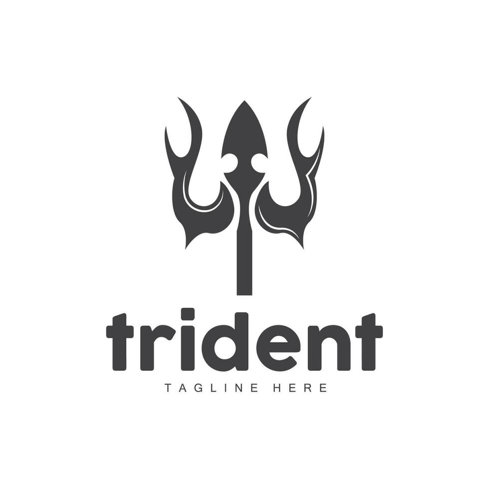 drietand logo, elegant gemakkelijk minimalistische ontwerp, Zeus god wapen vector, templete illustratie symbool icoon vector