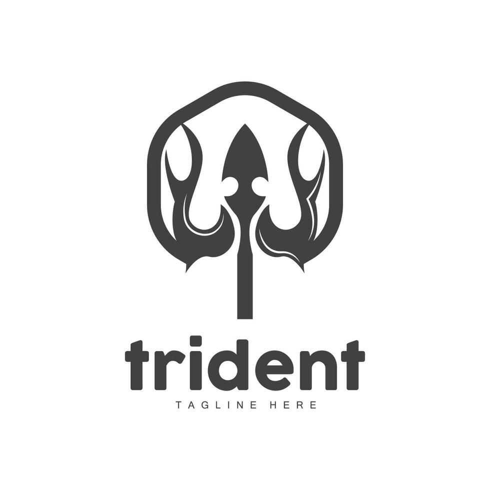 drietand logo, elegant gemakkelijk minimalistische ontwerp, Zeus god wapen vector, templete illustratie symbool icoon vector