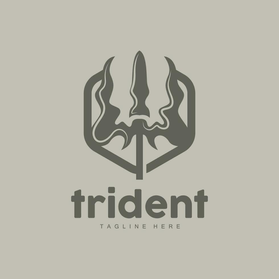 drietand logo, elegant gemakkelijk minimalistische ontwerp, Zeus god wapen vector, templete illustratie symbool icoon vector
