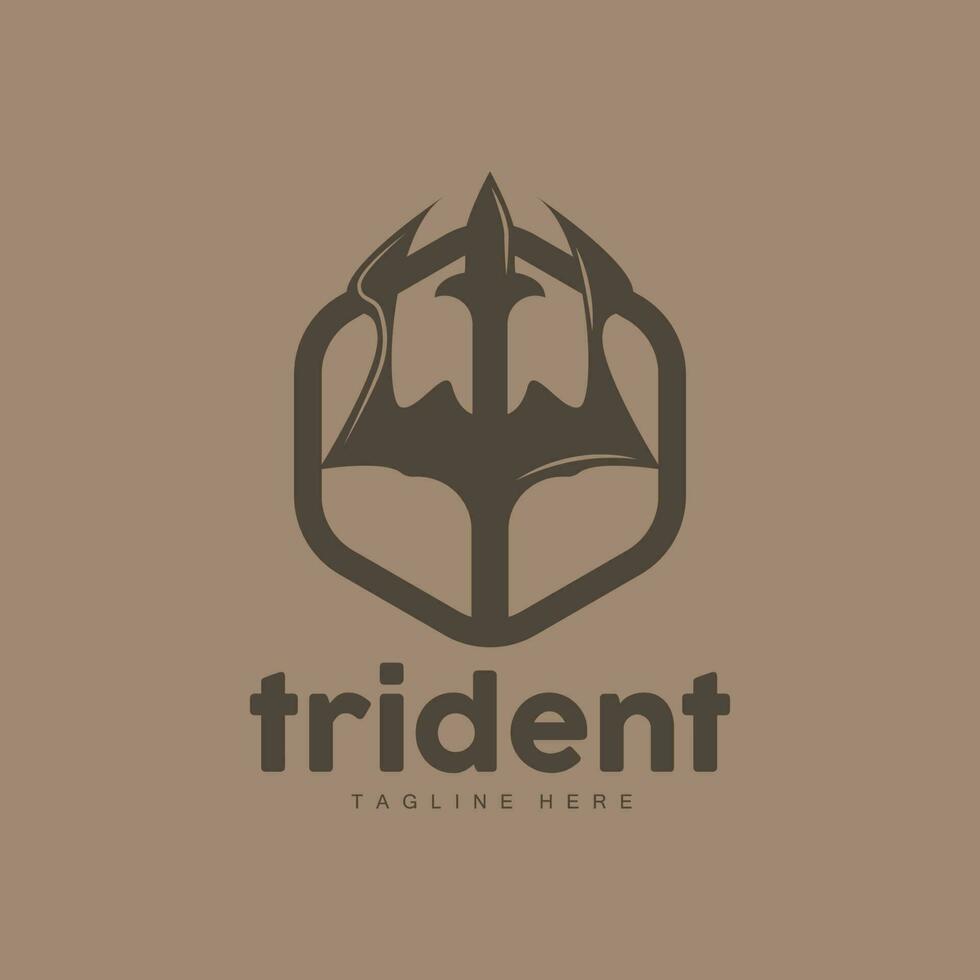 drietand logo, elegant gemakkelijk minimalistische ontwerp, Zeus god wapen vector, templete illustratie symbool icoon vector