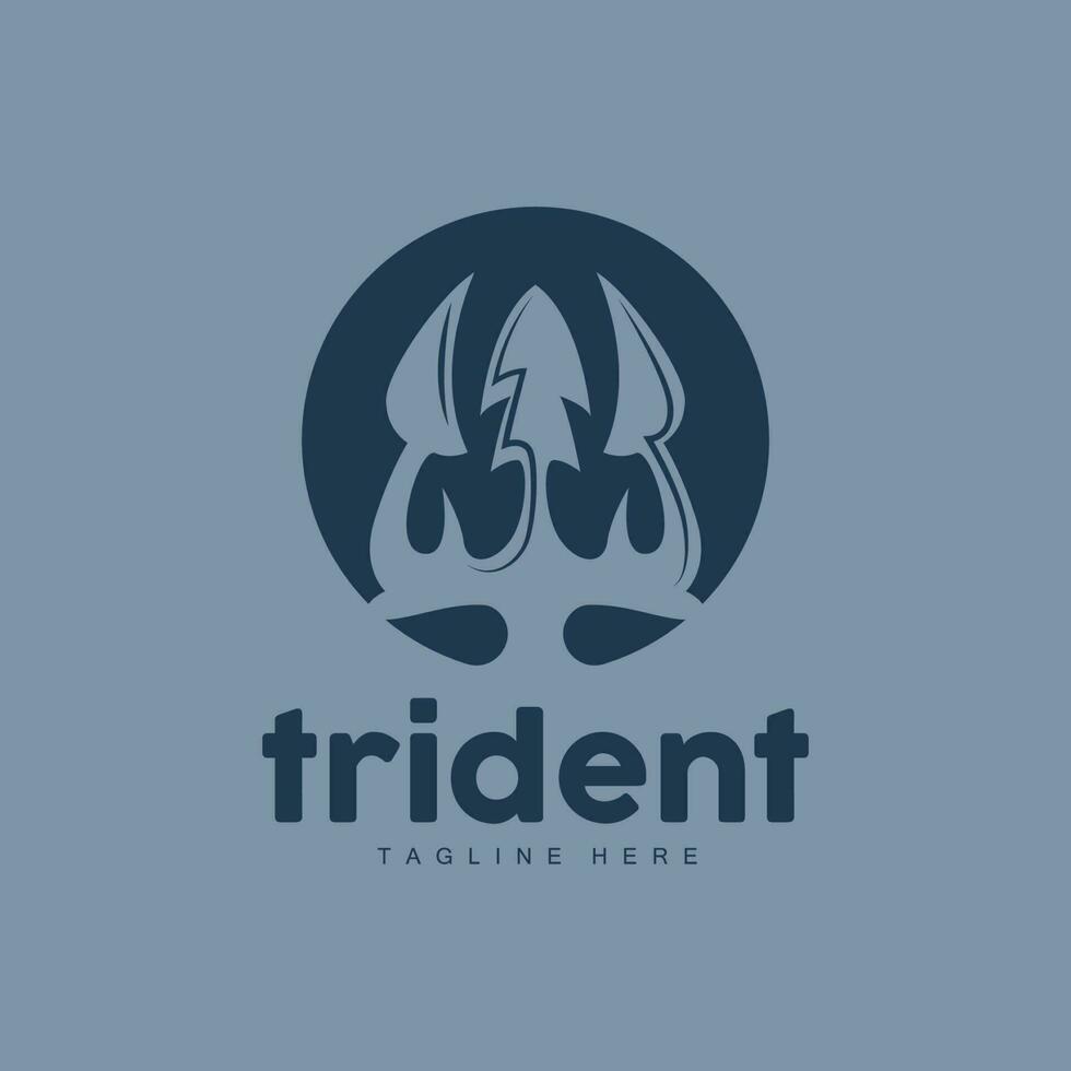 drietand logo, elegant gemakkelijk minimalistische ontwerp, Zeus god wapen vector, templete illustratie symbool icoon vector