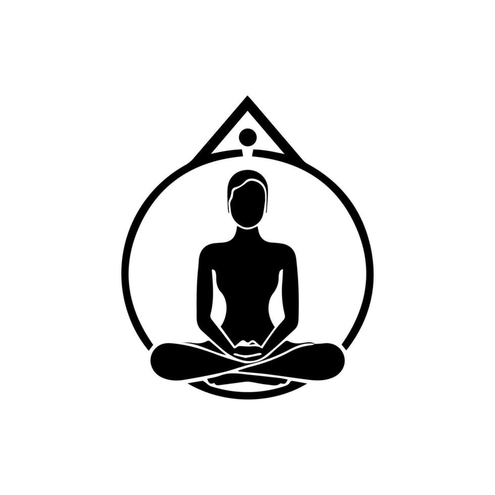 vind uw binnenste vrede met onze rustgevend meditatie logo ontwerp. deze elegant illustratie is perfect voor welzijn en opmerkzaamheid merken. vector