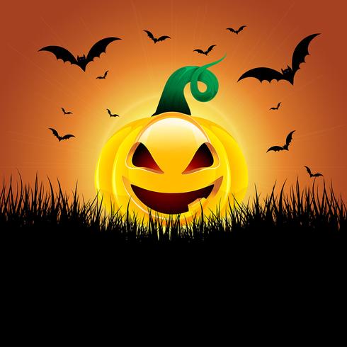 Halloween pompoen achtergrond vector