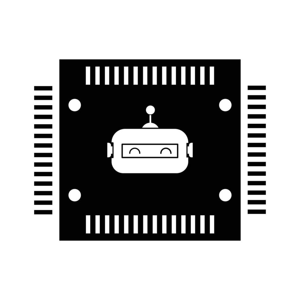 kunstmatig intelligentie- robot en spaander icoon. vector