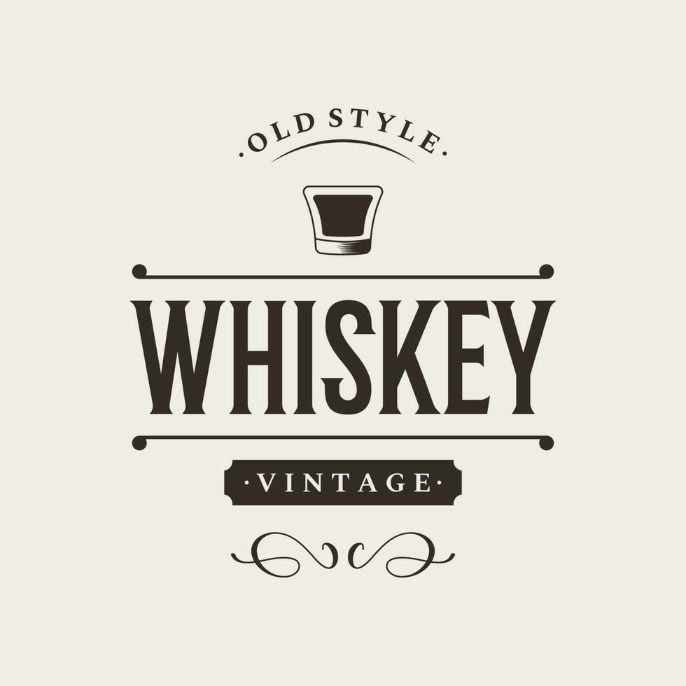 wijnoogst premie whisky logotype etiket met hand- belettering. voor drankjes , rum, kroeg, bedrijf. vector