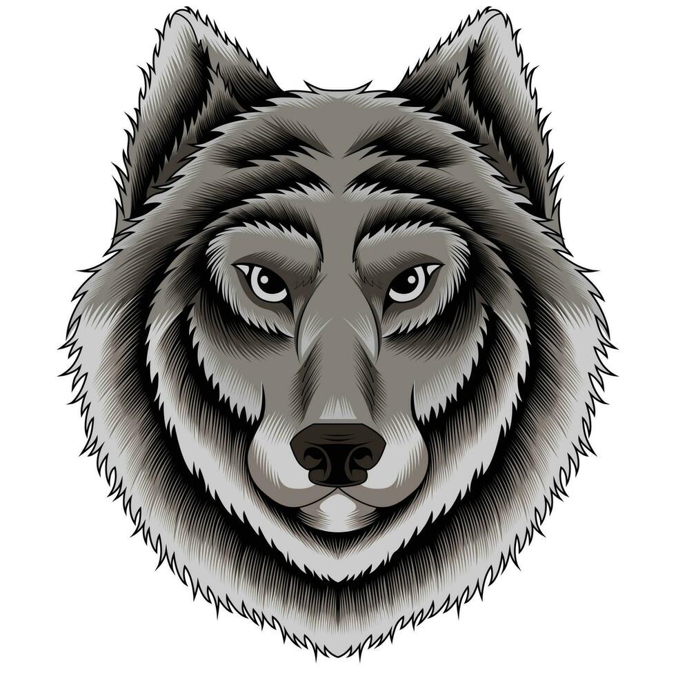 wolf hoofd vectorillustratie vector