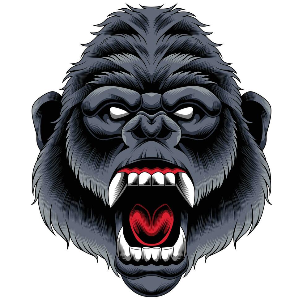 gorilla hoofd vectorillustratie vector