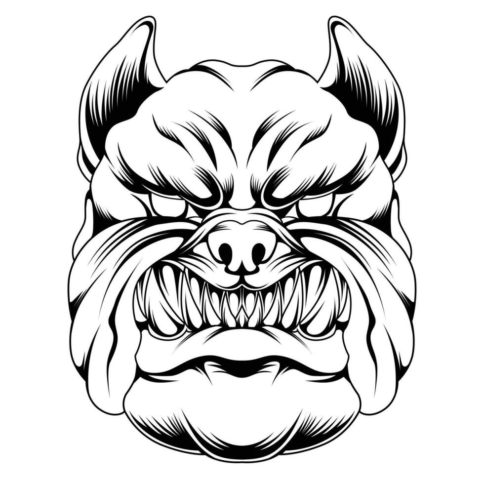 bulldog hoofd vector illustratie