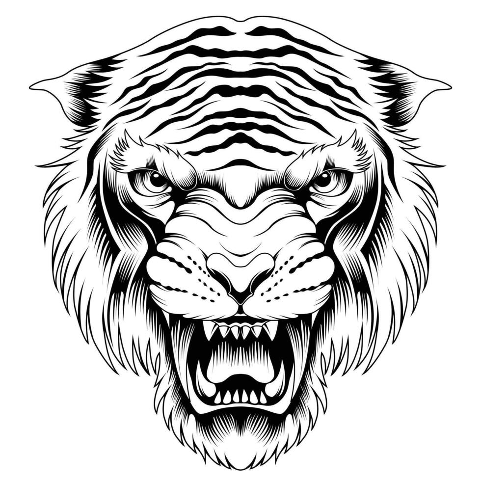 tijger hoofd vectorillustratie vector