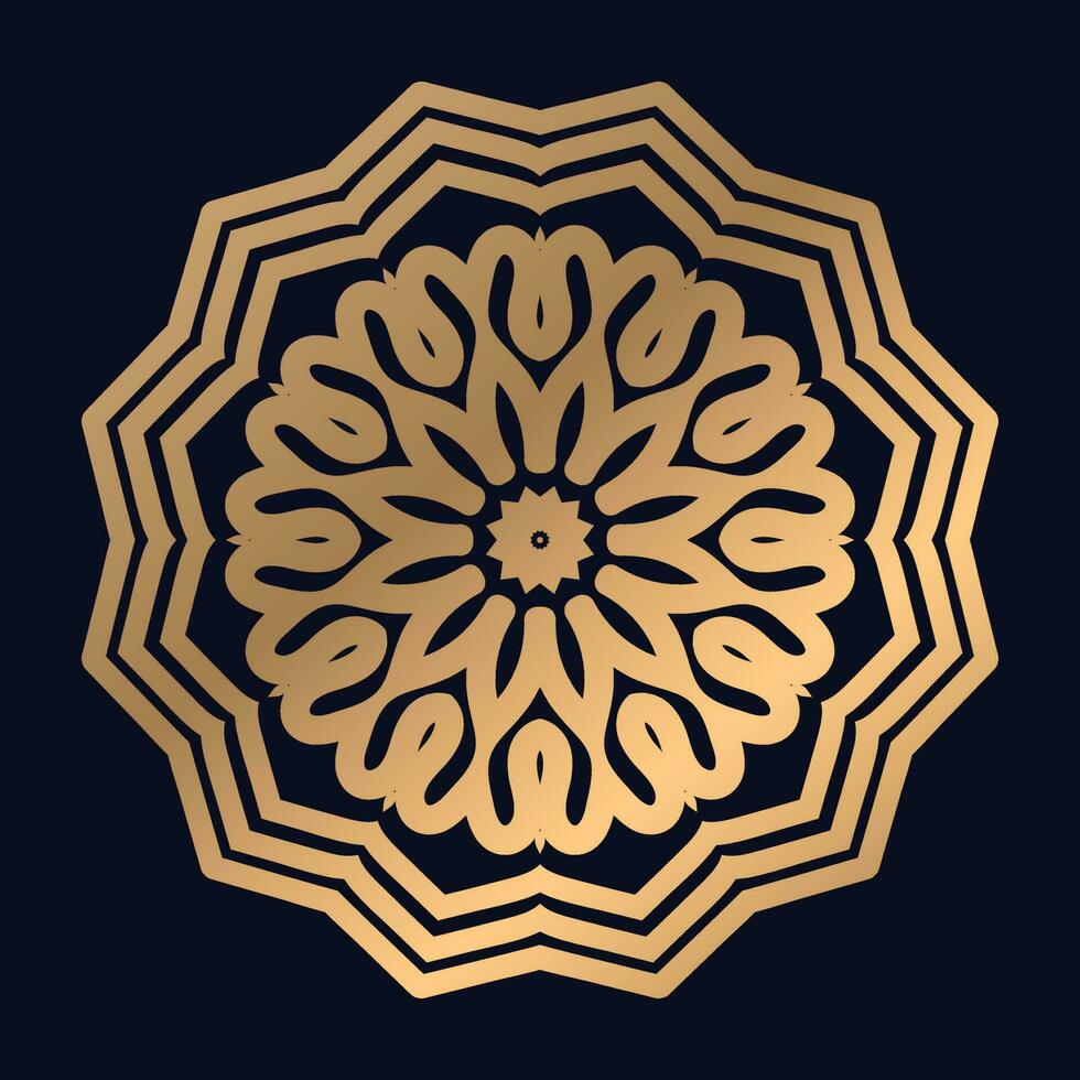 luxe gouden kleur mandala ontwerp achtergrond vector illustratie