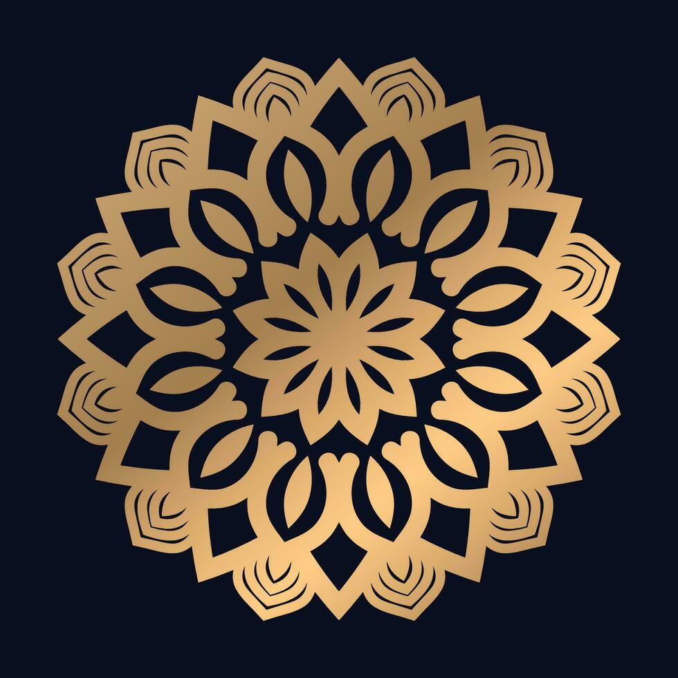 luxe gouden kleur mandala ontwerp achtergrond vector illustratie