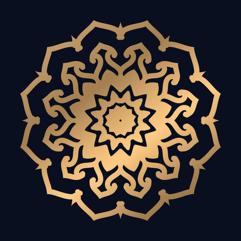 luxe gouden kleur mandala ontwerp achtergrond vector illustratie