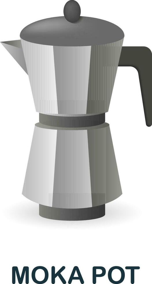 mokka pot icoon. 3d illustratie van koffie verzameling. creatief mokka pot 3d icoon voor web ontwerp, Sjablonen, infographics en meer vector