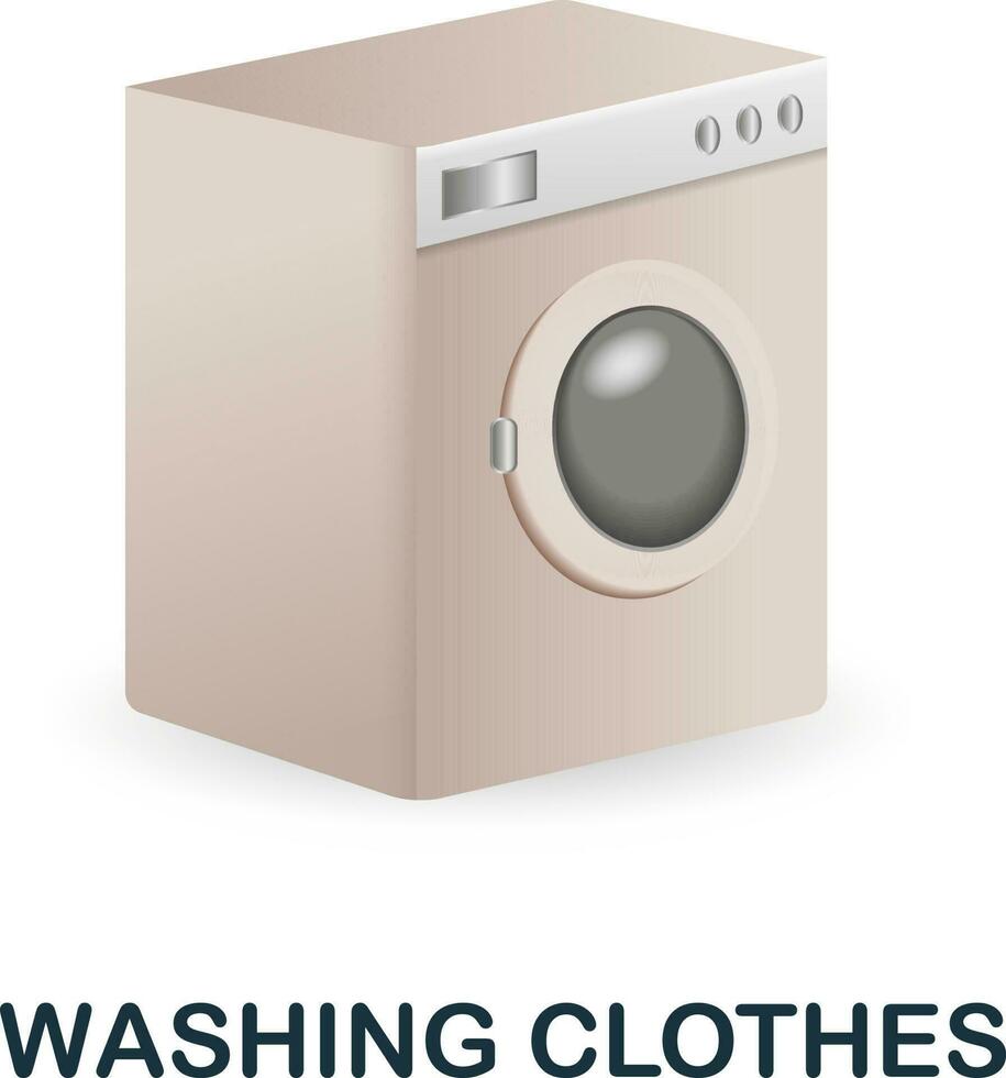 het wassen kleren icoon. 3d illustratie van schoonmaak verzameling. creatief het wassen kleren 3d icoon voor web ontwerp, Sjablonen, infographics en meer vector