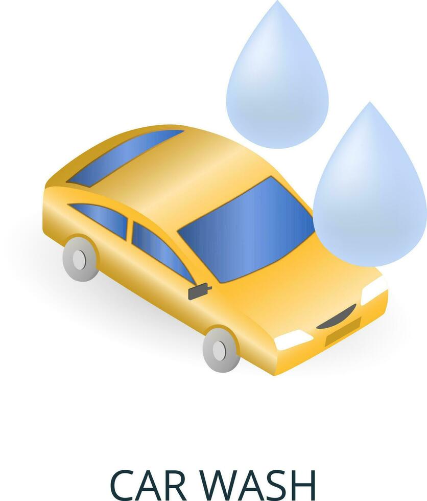 auto wassen icoon. 3d illustratie van klein bedrijf verzameling. creatief auto wassen 3d icoon voor web ontwerp, Sjablonen, infographics en meer vector