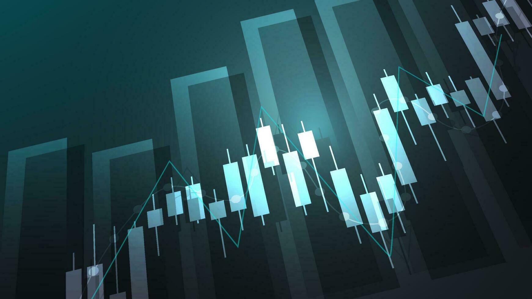 financieel bedrijf statistieken met bar diagram en kandelaar tabel tonen voorraad markt prijs vector