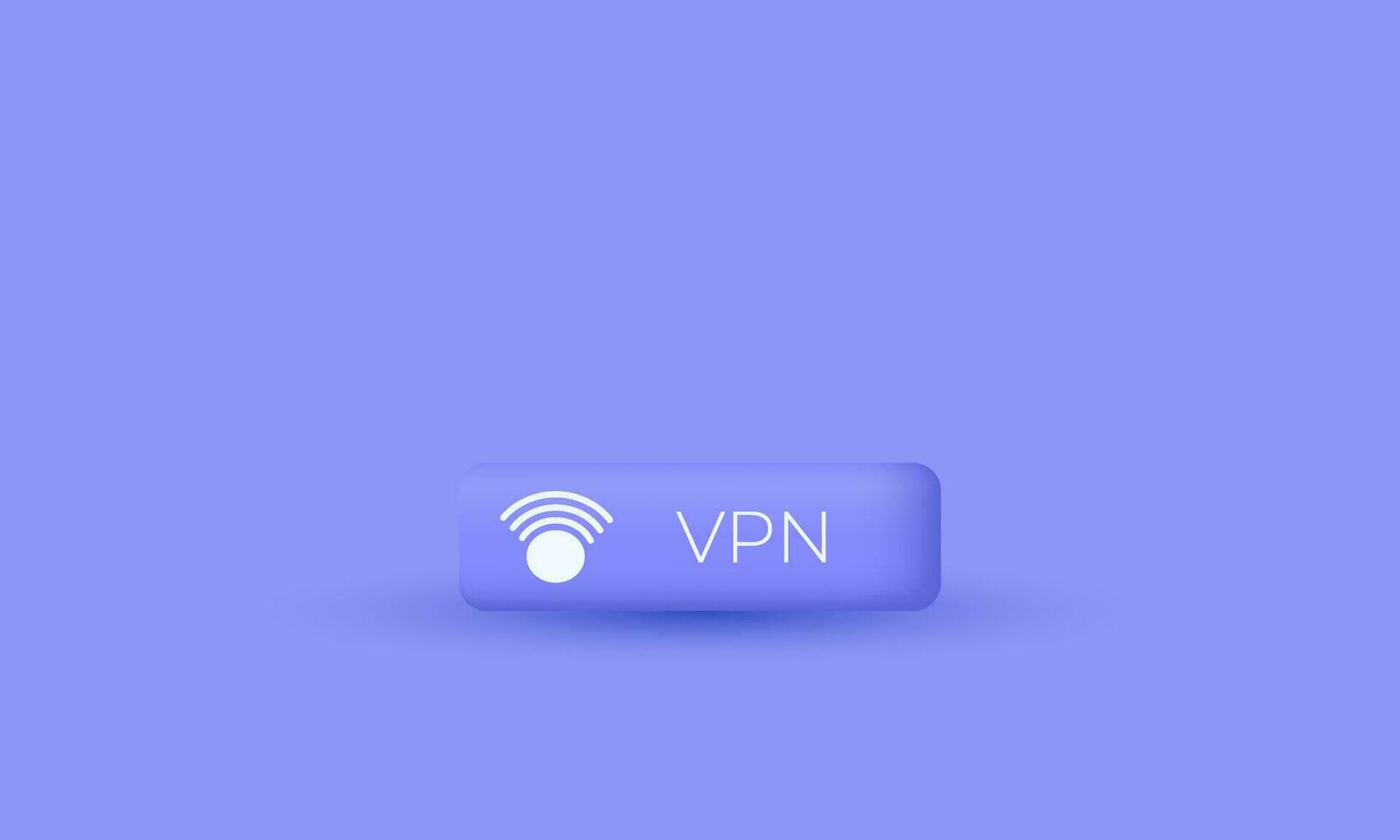 3d realistisch knop vpn modieus icoon modern stijl voorwerp symbolen illustratie geïsoleerd Aan achtergrond vector