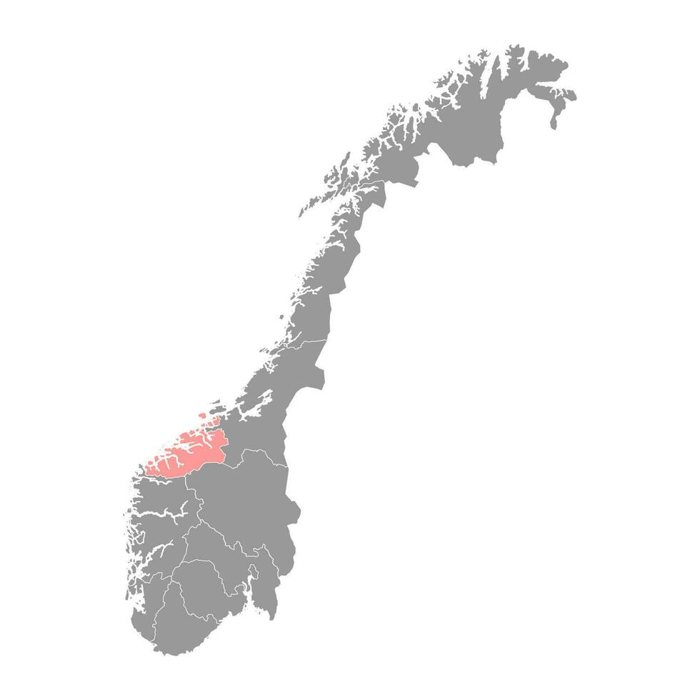 meer og romsdal provincie kaart, administratief regio van Noorwegen. vector illustratie.