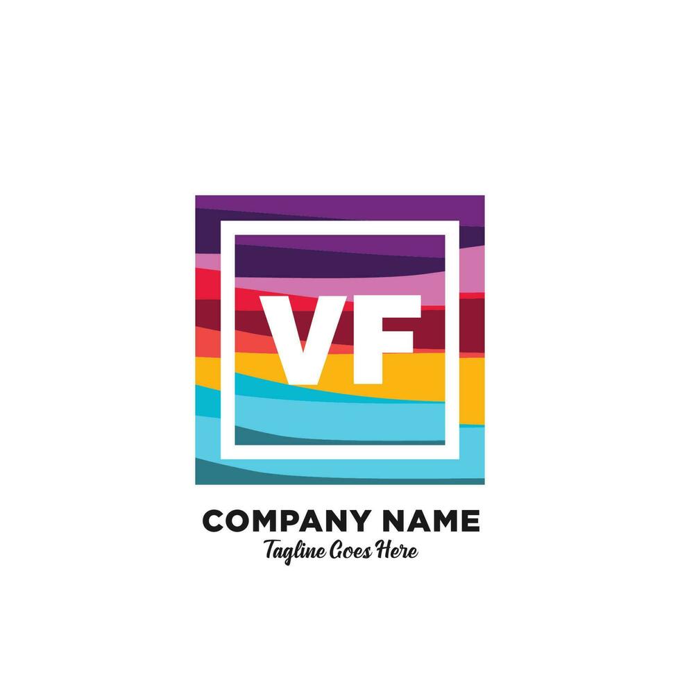 vf eerste logo met kleurrijk sjabloon vector. vector