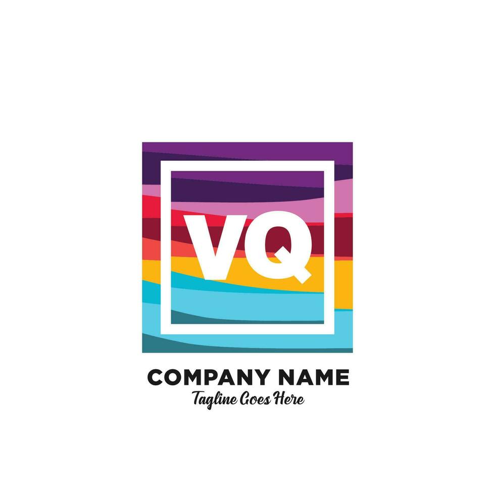 vq eerste logo met kleurrijk sjabloon vector. vector