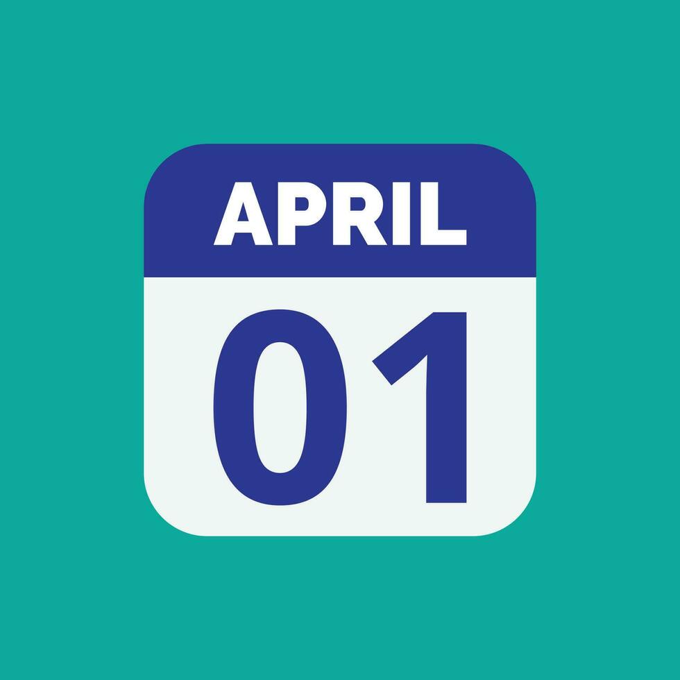 april 1 kalender datum vector