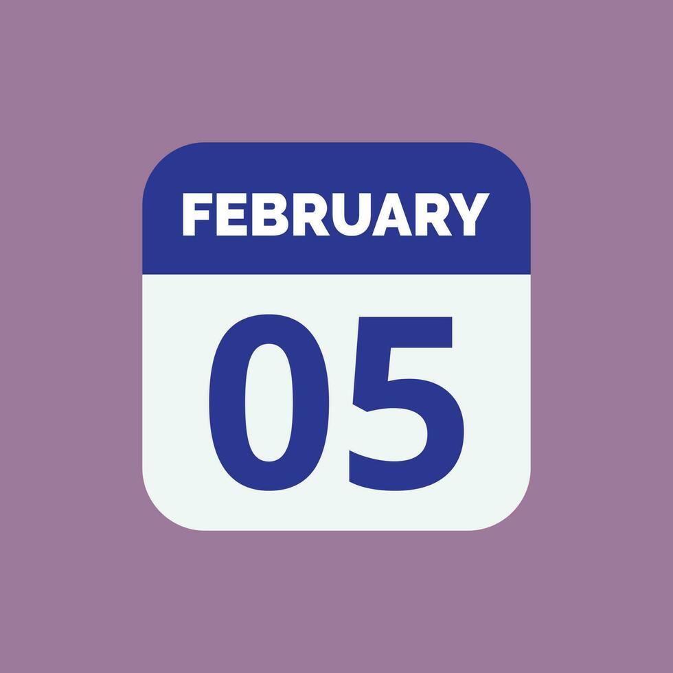 5 februari kalender datum icoon vector
