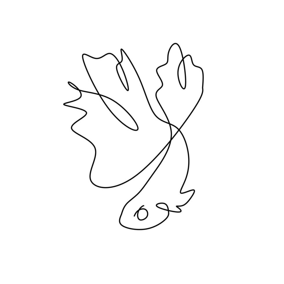 grafisch vector illustratie van ontwerp lijn kunst in de het formulier van een gemakkelijk betta vis