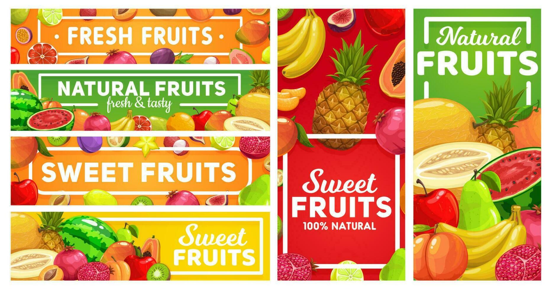 natuurlijk tropisch fruit markt vector banners