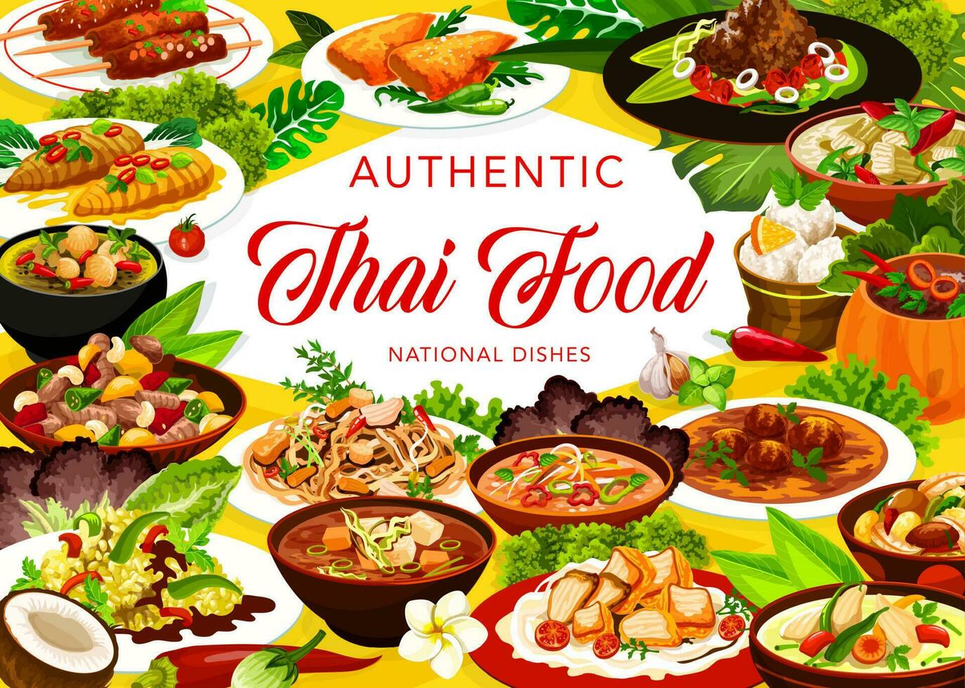 Thailand keuken restaurant maaltijden vector banier
