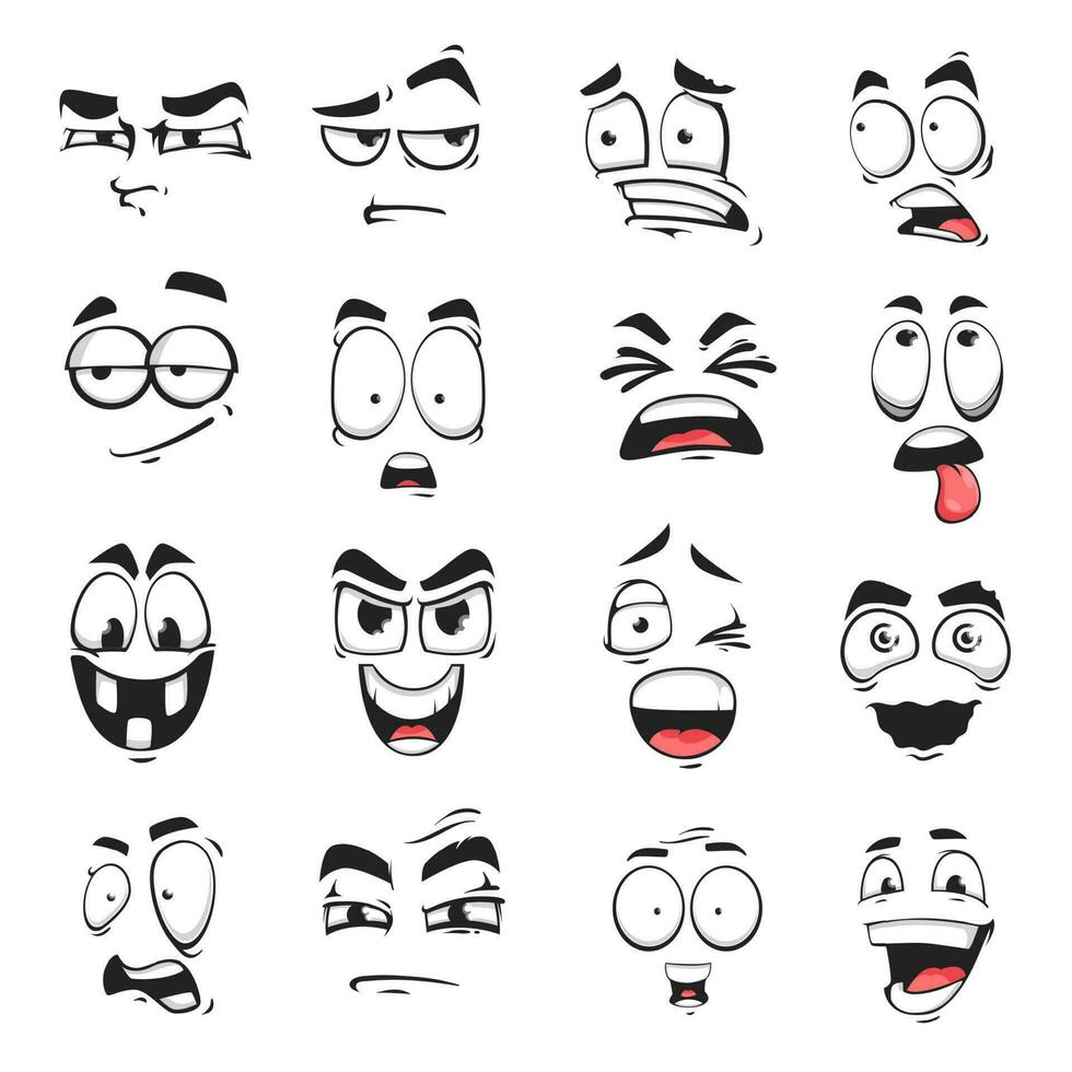 gezicht uitdrukking geïsoleerd vector emoticons pictogrammen