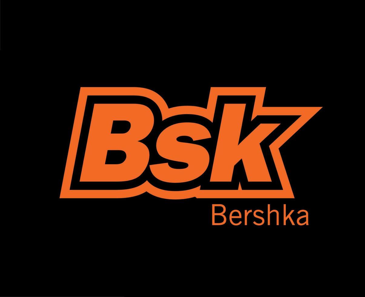 bershka bsk merk kleren logo symbool oranje ontwerp Sportkleding mode vector illustratie met zwart achtergrond