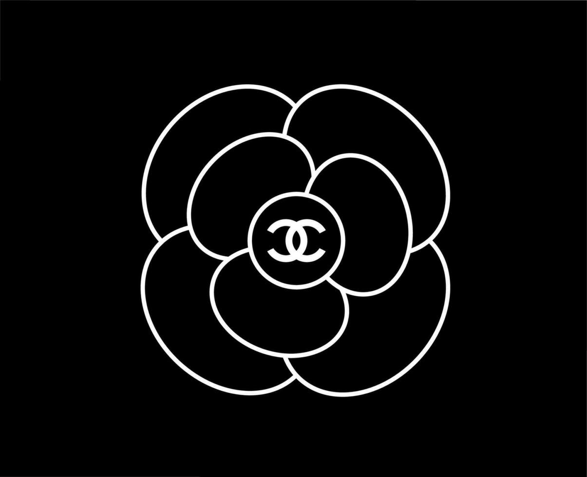chanel merk symbool logo kleren wit ontwerp mode vector illustratie met zwart achtergrond