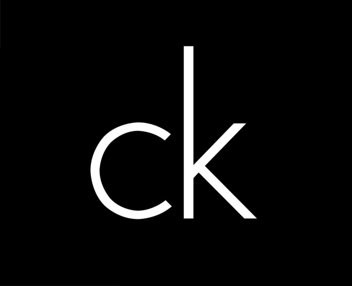 Calvin klein merk kleren mode wit logo symbool ontwerp vector illustratie met zwart achtergrond