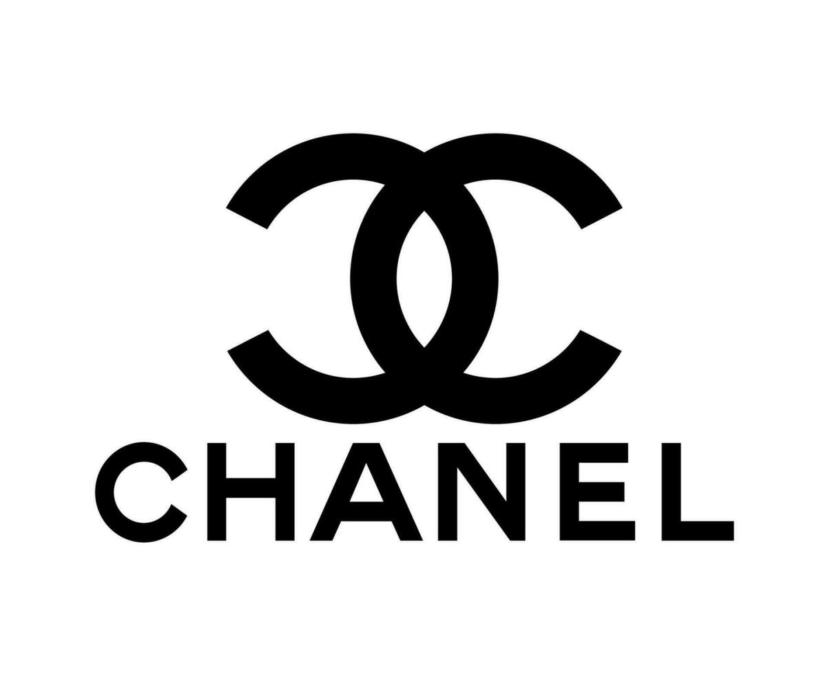 chanel merk kleren met naam logo symbool zwart ontwerp mode vector illustratie
