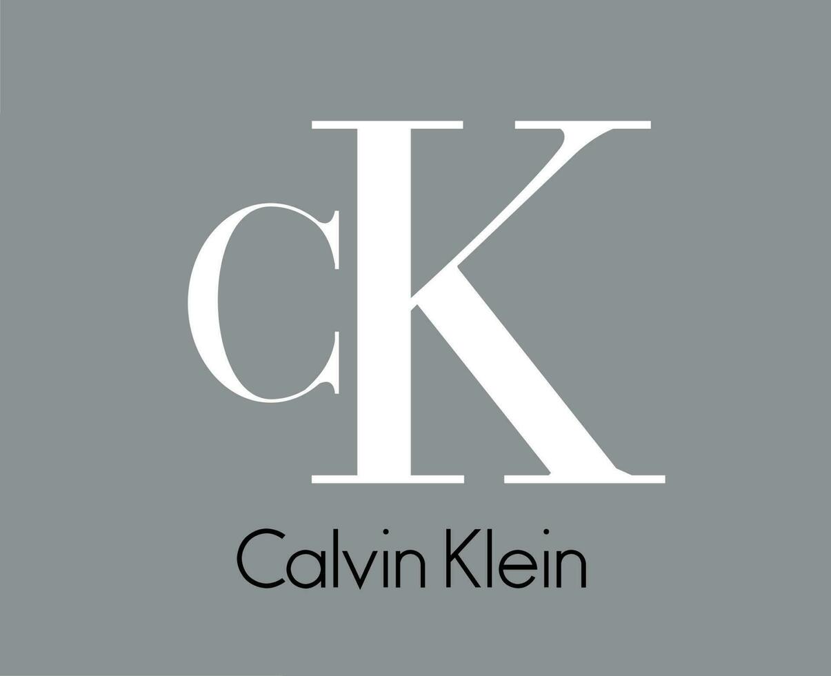 Calvin klein merk kleren logo symbool ontwerp mode vector illustratie met grijs achtergrond