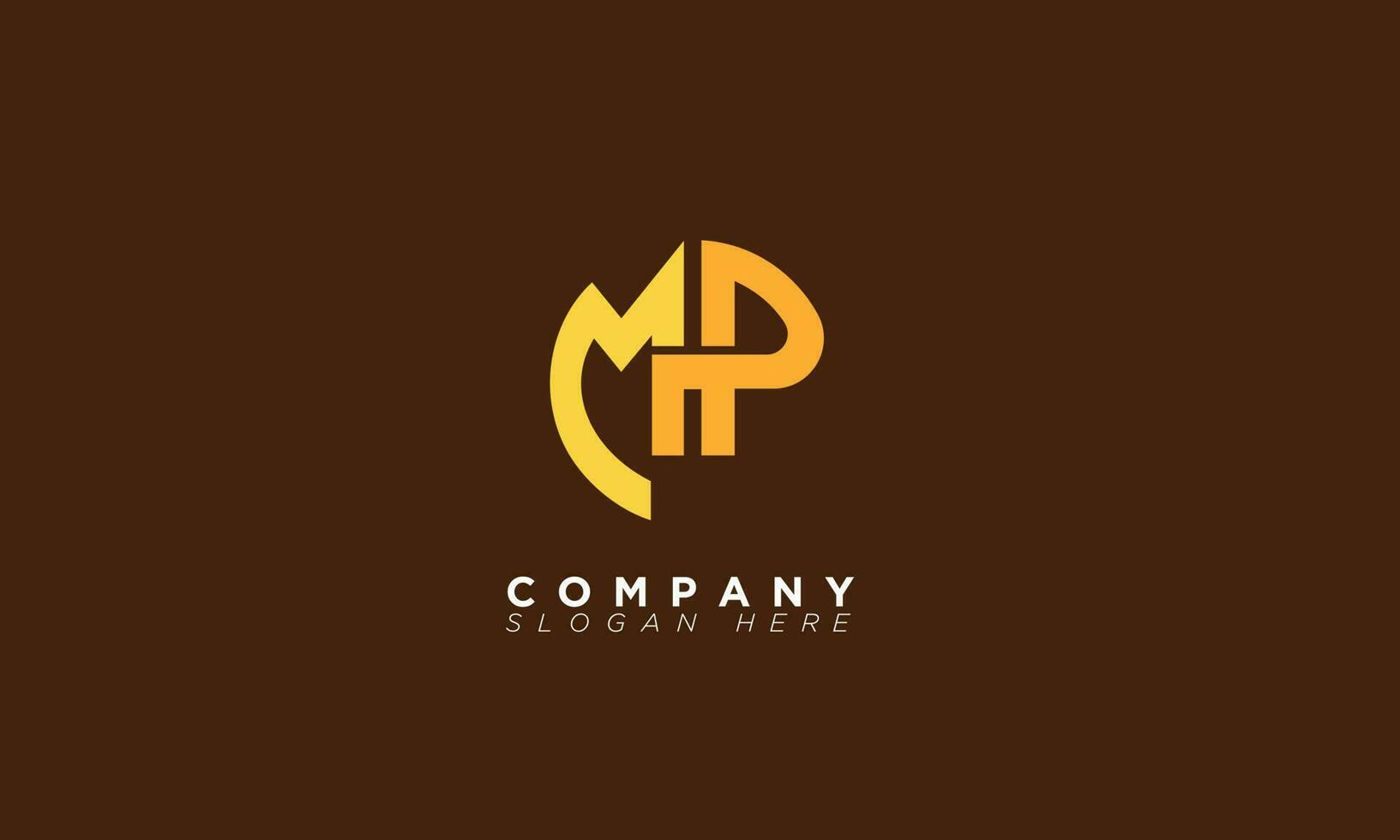 mp alfabet letters initialen monogram logo pm, m en p vector