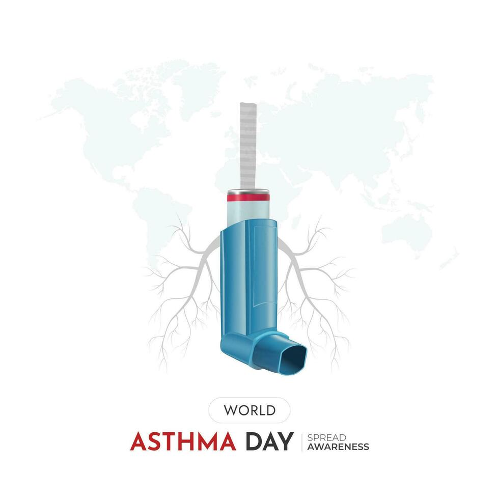 wereld astma dag social media bericht vector