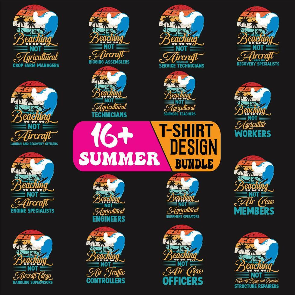 beroep manieren zomer t overhemd ontwerp bundel vector