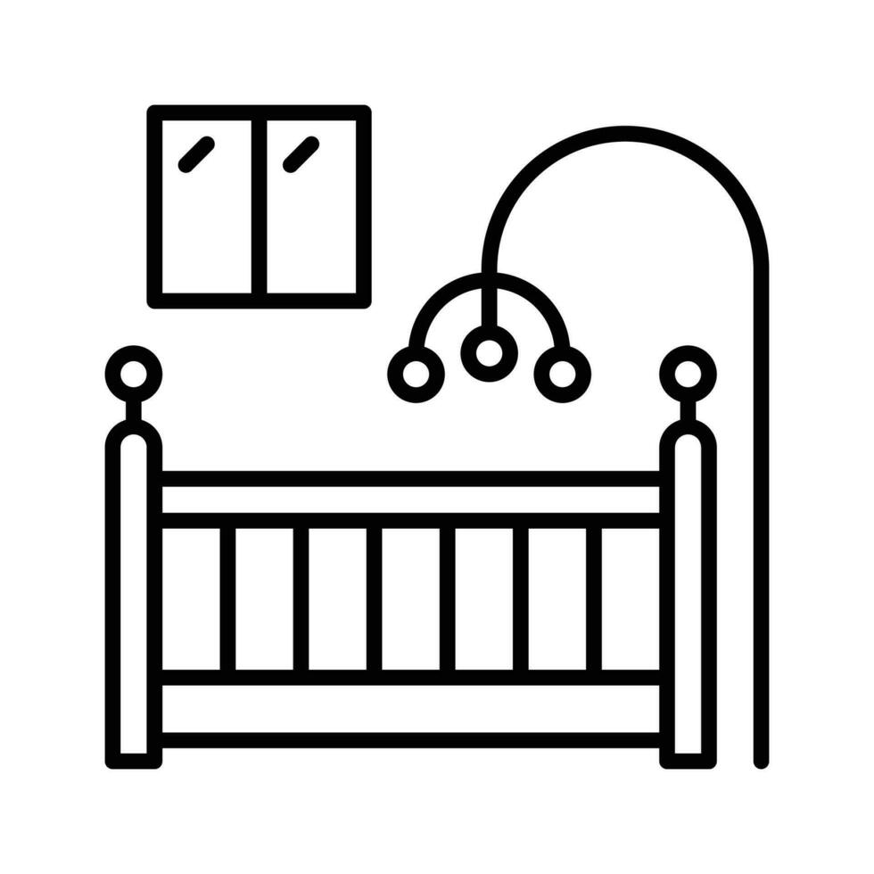 baby kamer vector schets icoon . gemakkelijk voorraad illustratie voorraad