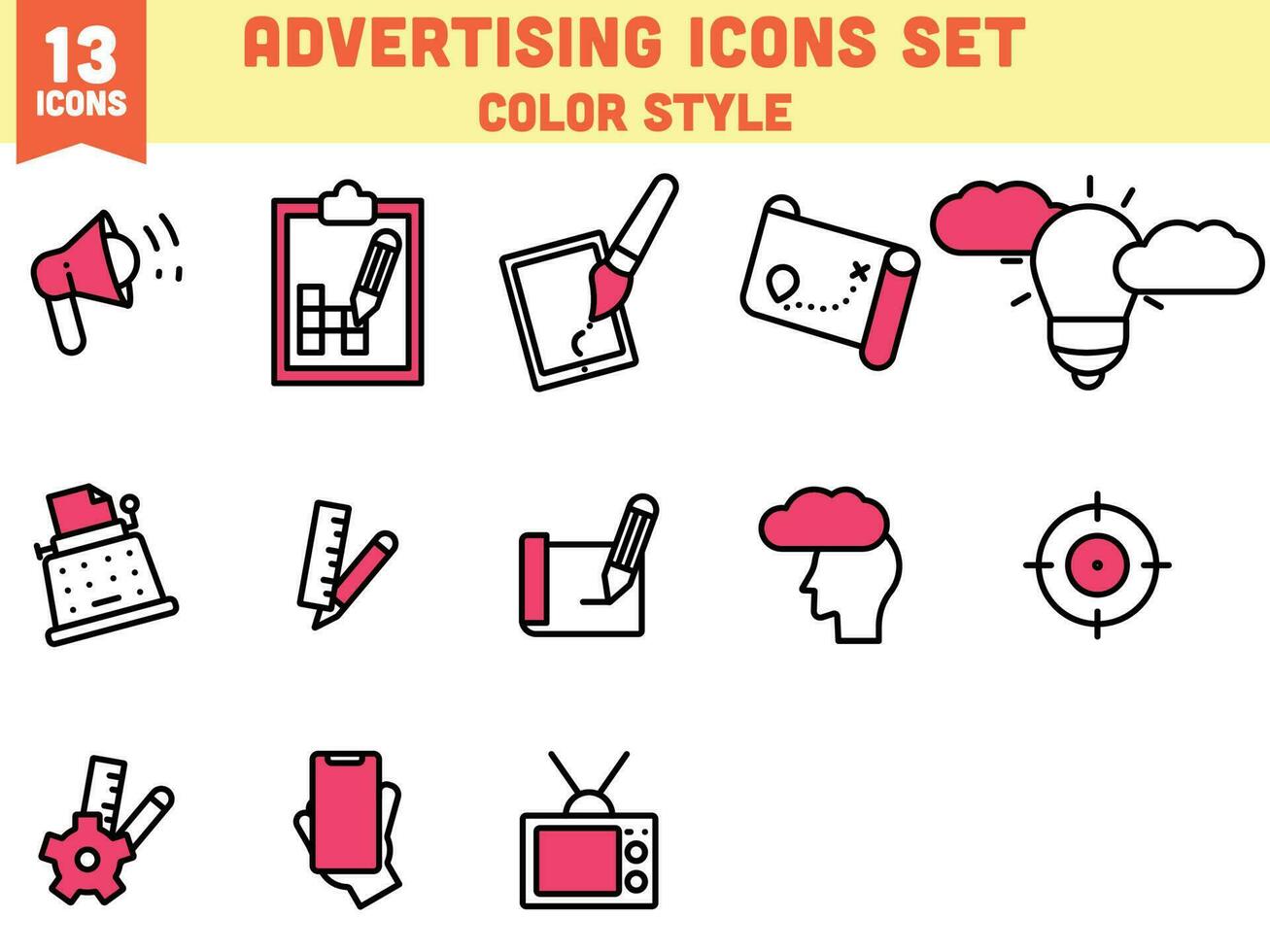 illustratie van reclame icoon in vlak stijl. vector