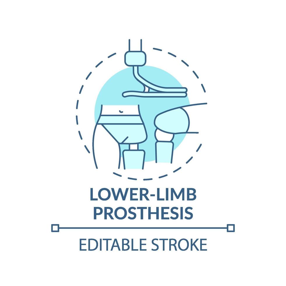 onderste extremiteit prothese concept pictogram vector