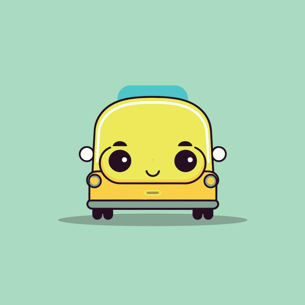 schattig kawaii auto chibi mascotte vector tekenfilm stijl