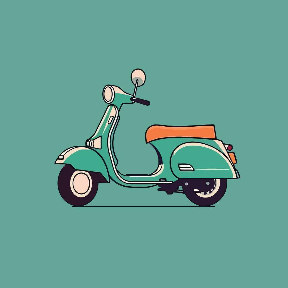 vector scooter retro illustratie