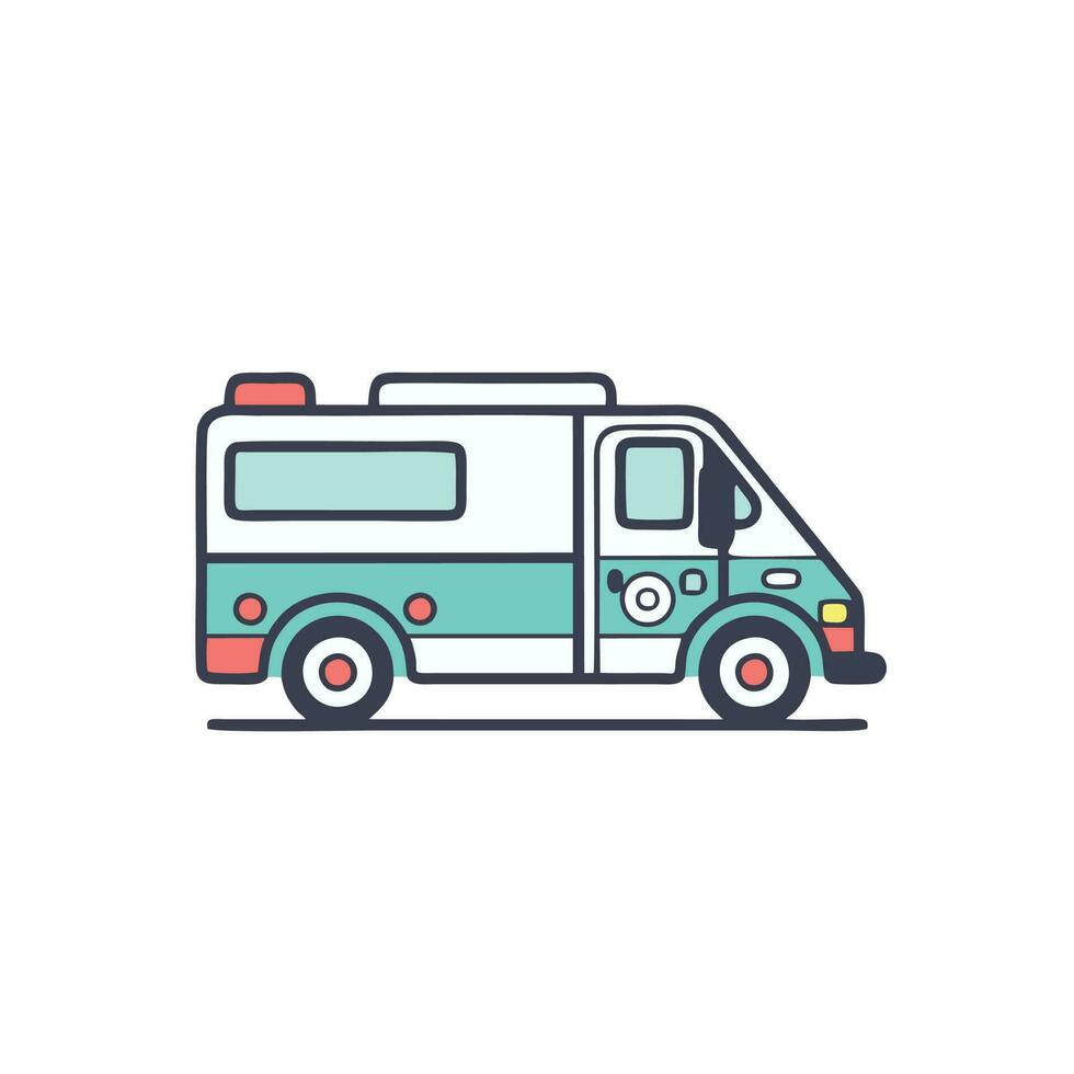 ambulance auto medisch voertuig vectorillustratie geïsoleerd op een witte achtergrond vector