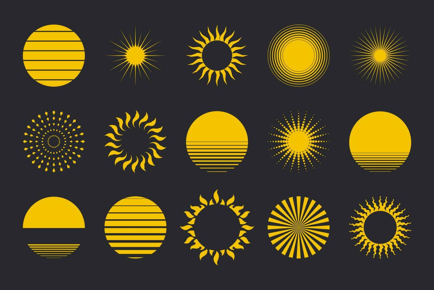 zon pictogrammen vector reeks